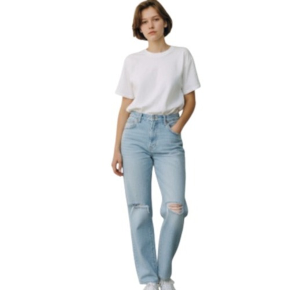 Levi's Ribcage High Rise Straight Ankle Jeans 30x27‎ NWT Button Fly Light Wash